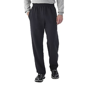 Fruit of the Loom Men's Elastic Bottom Sweatpant-Black-4XL