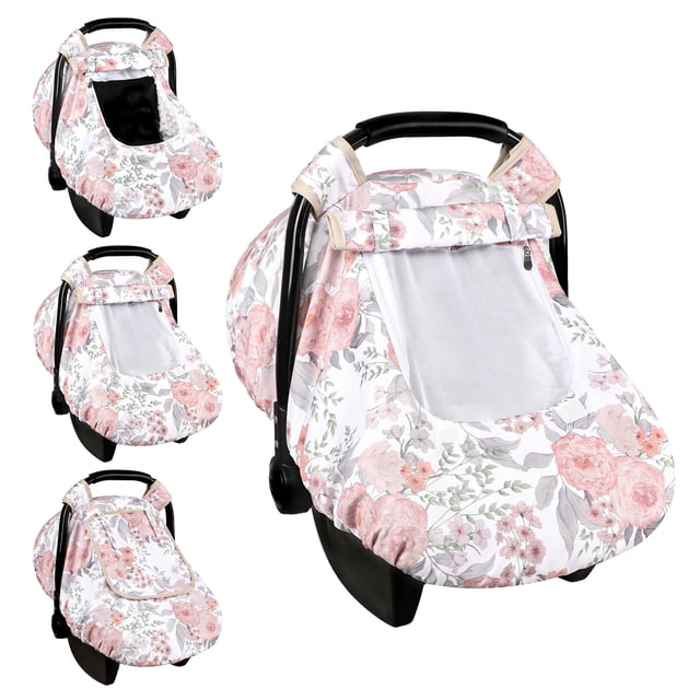 Funda de asiento de coche HNHUAMING para bebés y niñas, diseño floral rosa