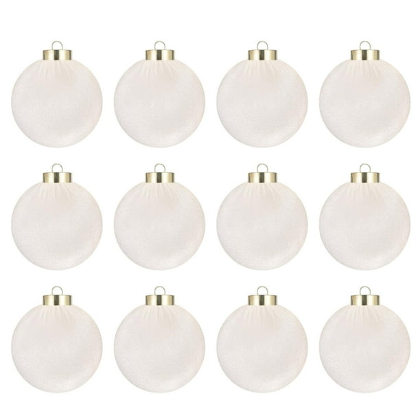 Decoraciones Del Árbol de Navidad 12 Paquetes de Terciopelo Flocado Ornamentos de Bola, Luces Del Árbol de Navidad a Prueba de Roturas 2.36 Pulgadas Grandes para la Decoración de la Corona Del Manto D