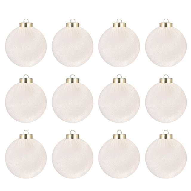 Christmas Tree Lights 12 Pack Velvet Balls Flocked Large Shatterproof 3.15Inch
