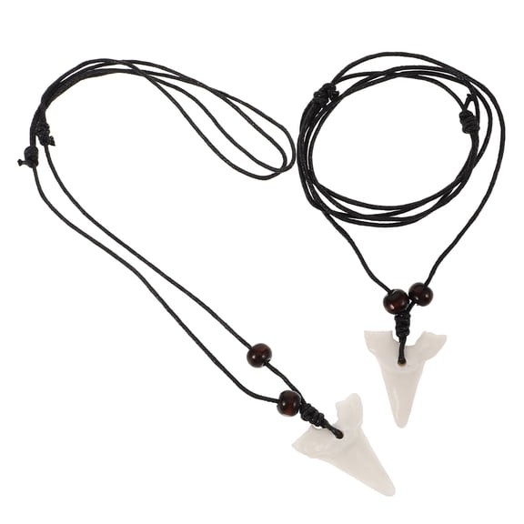 Luxshiny Mens Necklace Shark Tooth Shape 2Pcs