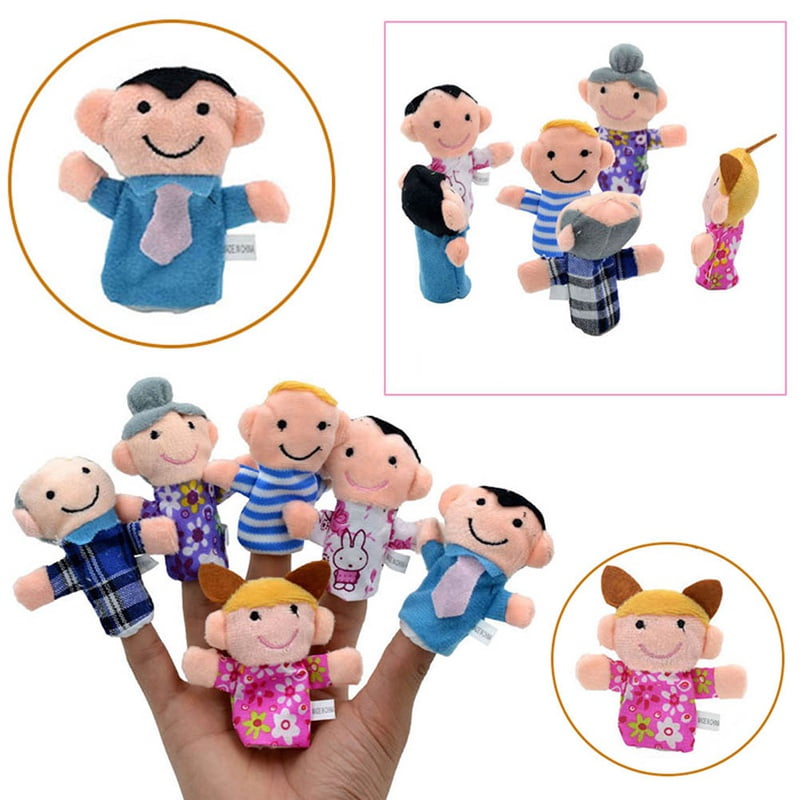 1pc boys girls cartoon family finger puppets soft doll kids educational toys Pip 