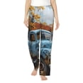 thumbnail image 2 of Picia Rustic Vintage Truck Autumn Womens Soft Woven Cotton Elastic Waistband Sleep Pajama Pant Lounge Sleep Pant With Pockets And Drawstring-Small, 2 of 9