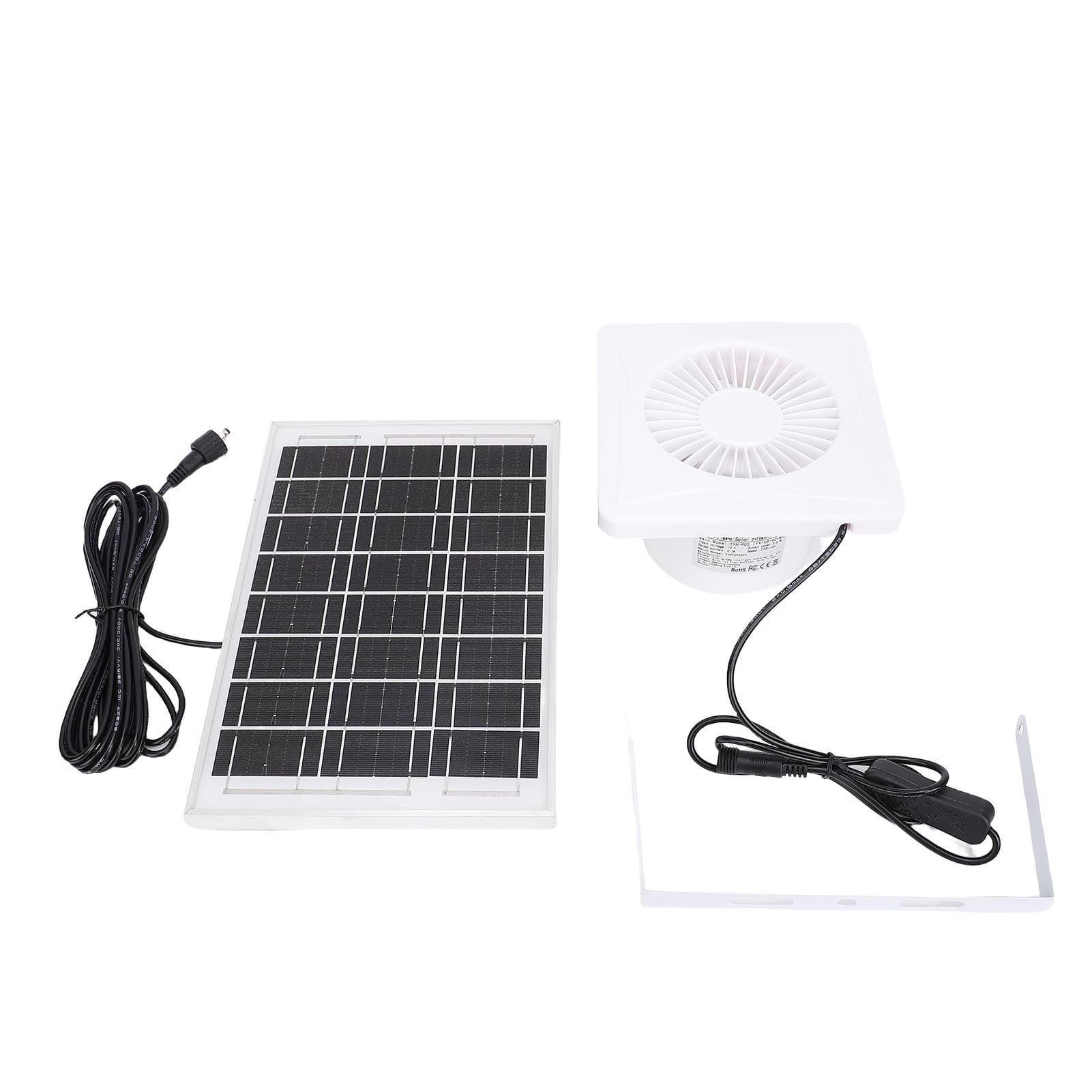 Suodoka 4 in 6W Solar Powered Exhaust Fan Kit 2700 RPM for Greenhouse Chicken Coop Pet House Shed (10.55 inches / 26.8 cm Panel)