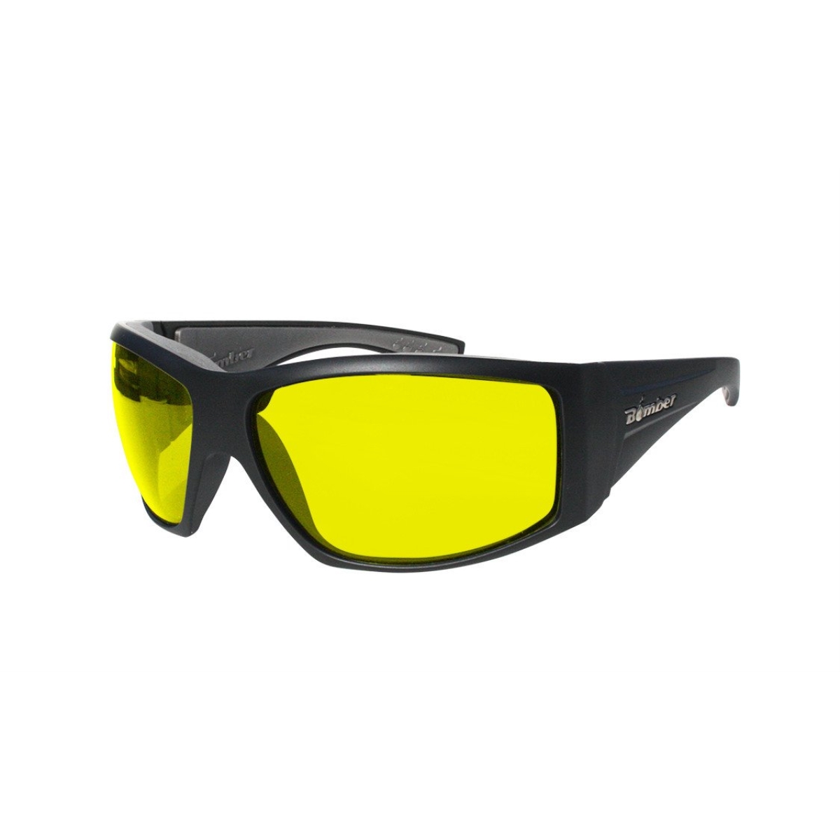 Bomber Sunglasses Ahi Bomb Matte Black Frm / Yellow ANSI Z87+ safety