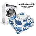 thumbnail image 5 of Yayeee Throw Blanket for Couch Soft Warm 50" x 60" Sofa Chair Bed Decoration, Blue Floral Pattern, 5 of 7