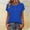 A01_Blue, variant on Women's Work Fashion Spring/Summer Plain Clothing Solid Color Base T-shirt Button Short Sleeve V-neck Top/Shirt