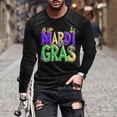 thumbnail image 1 of TIMIFIS Chemises à Manches Longues pour Hommes Mardi Gras Mode Décontractée Carnaval Imprimé Col Rond T-Shirt Léger Pull Tops de Fête, 1 of 5