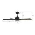 thumbnail image 3 of Trifecte 52" 5 Baldes Indoor Wifi Ceiling Fan with Light Remote, 3 of 9