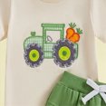 thumbnail image 4 of HCNTES Boys Casual Easter Outfits Tractor Carrot Embroidered Tee and Shorts 2-Piece Toddler Suit for Outdoor Activities, 4 of 5