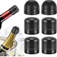 thumbnail image 1 of 6 uds corchos de vino corchos de champán corchos de almacenamiento de vino reutilizables para amantes del vino y el champán (negro), 1 of 5