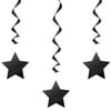 Black Star Hanging Decorations, 26in, 3ct