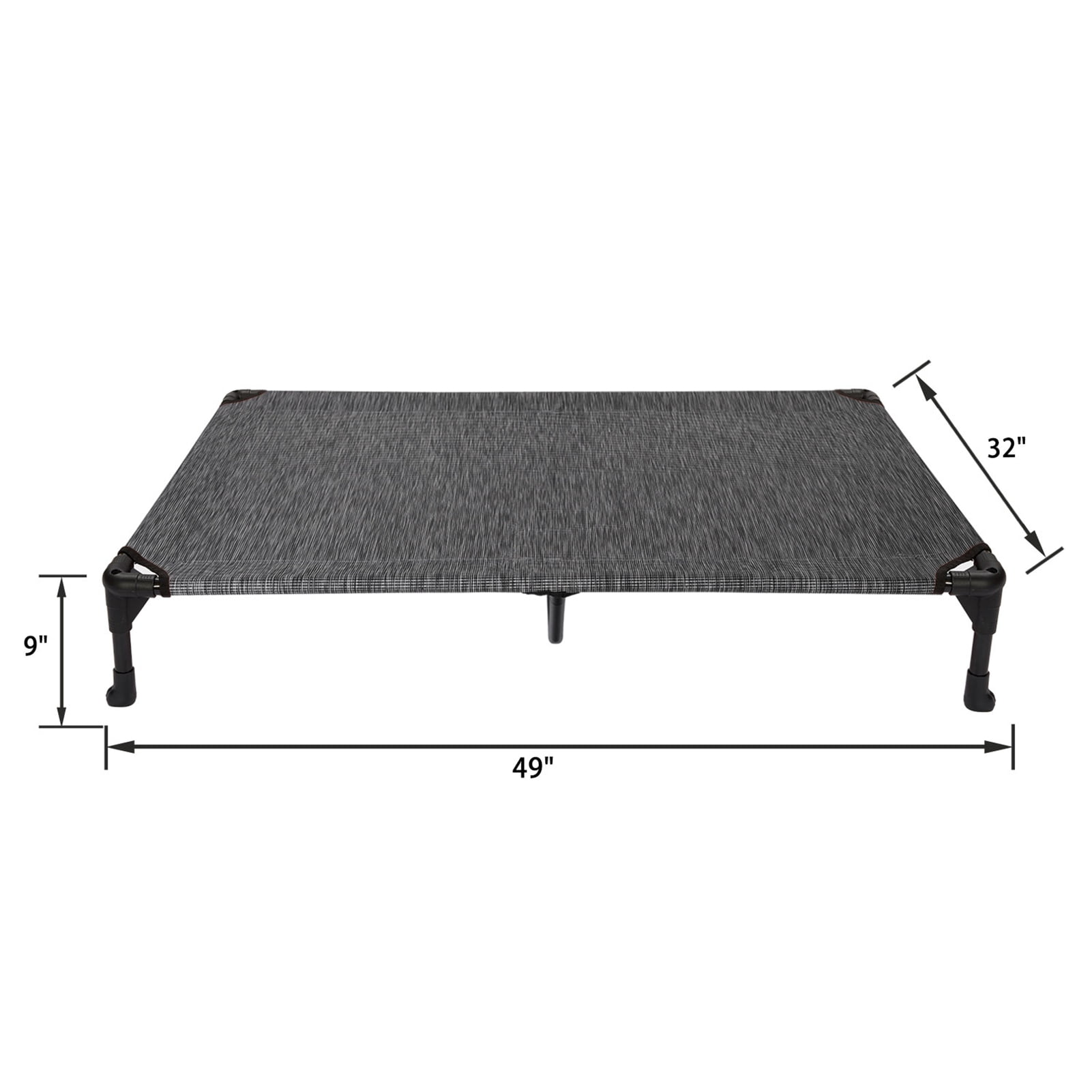 Veehoo Cooling Elevated Dog Bed, Portable Raised Pet Cot with Washable Mesh, X Large, Black Silver