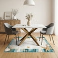 thumbnail image 3 of ODIKA 5'x7' Washable Area Rug Striped Nautical Vintage Seashell Coral Starfish Marine Motifs for Dining Room, Under Table, Home Office, Non-Slip Chair-Friendly, 3 of 7