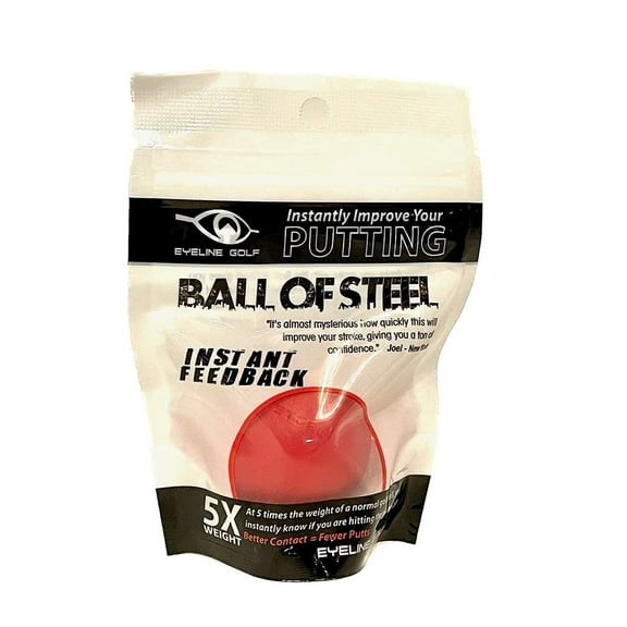 EyeLine Golf Weighted Ball of Steel, Silicon Padding, Instant Feedback, Perfect Stroke for Putter, 5x Weight of Standard Ball, Hitting the Sweet Spot, Consistent Improvement (Pack of 1)