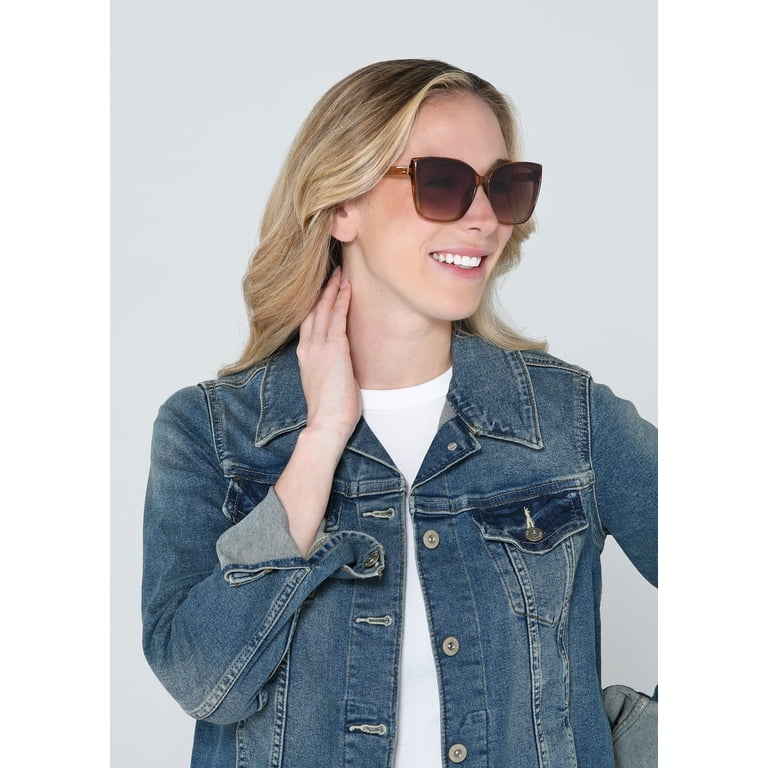 Foster Grant Women's Tan Cateye Sunglasses Gradient Lenses 100% UV