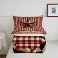 thumbnail image 4 of Erosebridal Ensembles de Couette Étoiles du Texas Format Simple, Couettes et Duvets à Carreaux Buffalo Rouges, Décor du Sud-Ouest Respirant 2 Pcs, 4 of 7