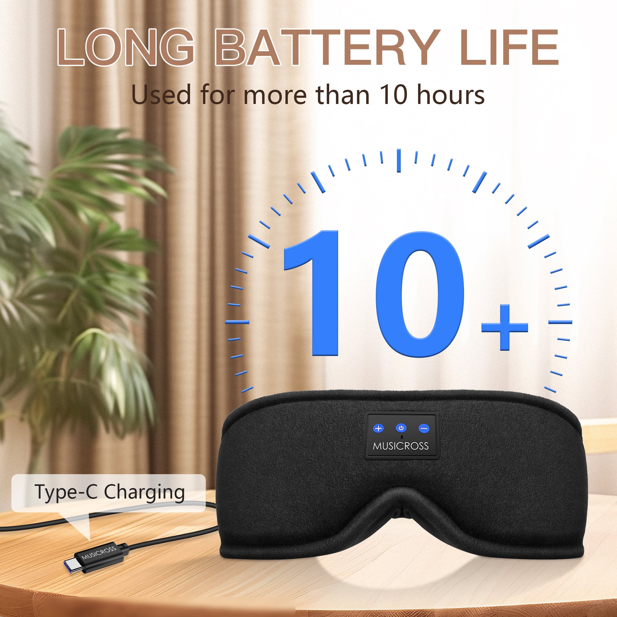 Arsvita Sleep Mask with Headphones Bluetooth 5.2 Wireless, 3D Eye Mask for Sleeping Built-in HD Music, Microphone for Calls, Sleep Headphones for Side Sleepers Travel Yoga Meditation