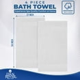 thumbnail image 3 of Dan River Bath Towel 4 Pack 27x54 in Ultra Soft Quick Drying Cotton Towel - White, 3 of 8
