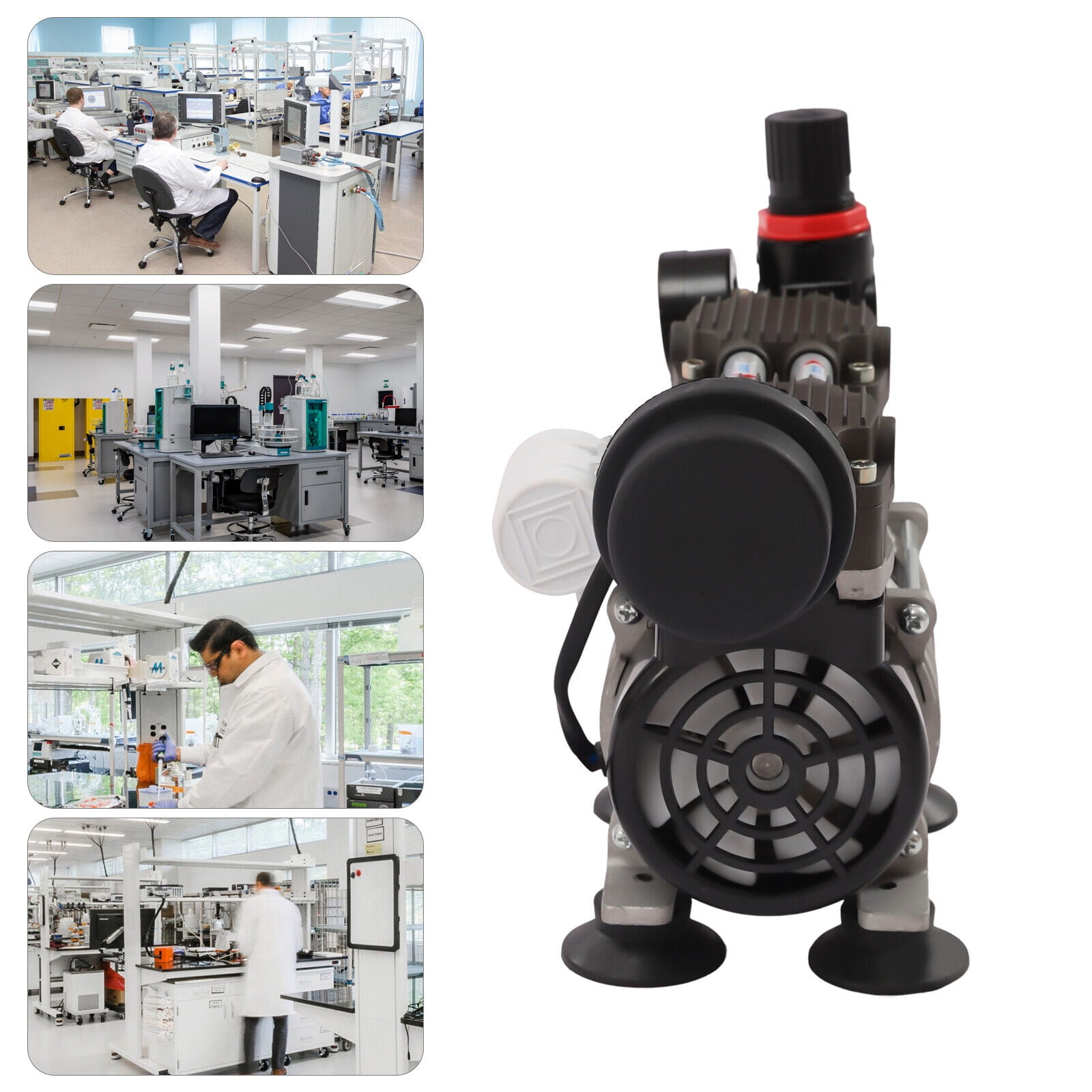 200W Oilless Vacuum Pump Industrial Lab Oil Free Piston Vacuum Pum 60L/min 110V