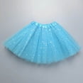thumbnail image 2 of Layered Tutu Skirt for Women Sparkly Sequin Tulle Dance Skirts Teen Girls Party Outfits Gauze Mini Skirts (One Size, Light Blue|Solid), 2 of 3
