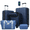 Blue, variant on LuckyNote 5‑Piece Travel Luggage Set, Half‑Opening Carry‑On with USB Port, Expandable 24″ & 28″ Checked Bags, Double Spinner, TSA Lock, Blue