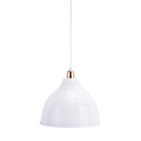 14 25 Clean White And Copper Colored Shade Pendant Light Com