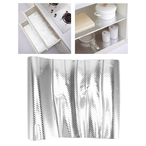 Papel de Aluminio, Papel Tapiz de Cocina, Protector Contra Salpicaduras de Estufa Autoadhesivo Para Pared, Papel Tapiz para Salpicaduras de Cocina, Pegatinas de Papel de Aluminio,