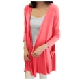 thumbnail image 1 of HBFAGFB Womens Cardigan Comfortable Long Sleeves Thin Spring Summer Jacket with Pockets Watermelon Red Size One Size, 1 of 5