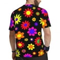 thumbnail image 3 of T Shirt For Men Retro Bright Flowers Gym Summer Hippie Flower Power Casual Trendy Cool Tee Shirt For, 3 of 7