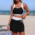 thumbnail image 2 of Wdgfv Women's Tankini Swimsuits Tummy Control Two Piece Bathing Suit Modest Swim Skirt Color Block Swim Suits 2026, 2 of 5