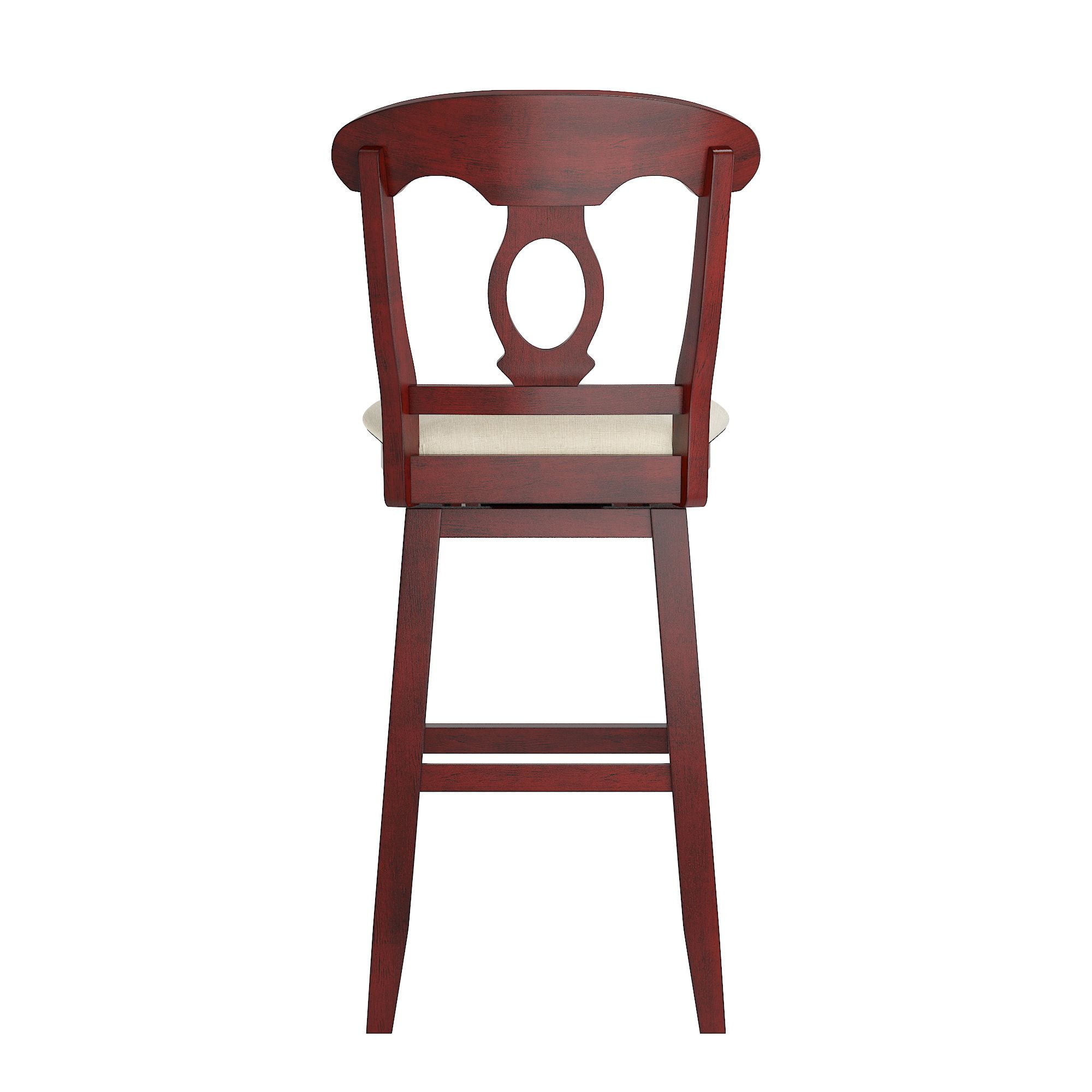 Weston Home Sheena Napoleon Back Wood Swivel Bar Stool, Antique Berry