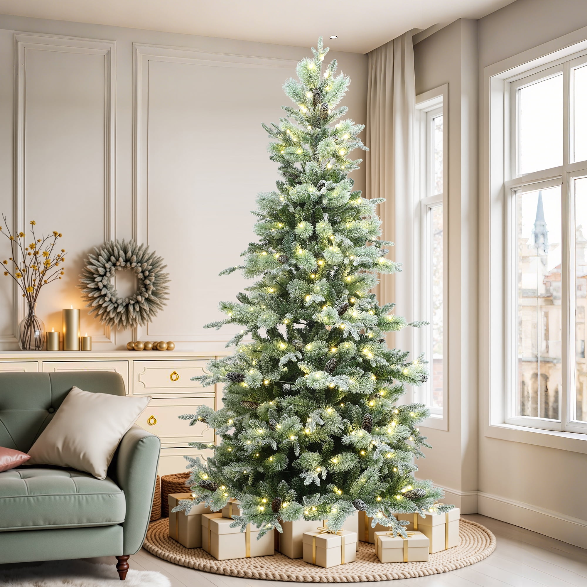 Allstate Floral 7.5' Prelit Artificial Christmas Tree Noble Pine