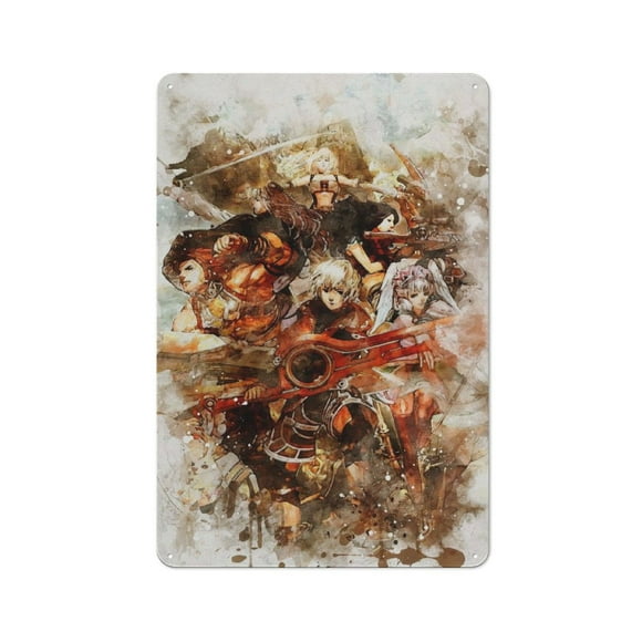 Xenoblade Chronicles Hanging Picture Tin Hanging Picture Wall Poster Metal Painting Creativity Poster Home Decor Painting Anime Goods Gift 30x20cm