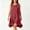 Wine, variant on Josdec Women's Casual Round Neck Sleeveless Mini Dresses Button Front Irregular Hem Cotton Solid Color for Summer Daily Wear S-XXL