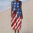 thumbnail image 2 of Fewfanhot Women's 4th of July 250th Anniversary American Flag Print Midi Dress, Crew Neck Sleeveless Patriotic Loose Fit Sundress with Pockets, Casual Summer Tank Dress, 2 of 9