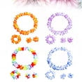 thumbnail image 4 of hengzirui Hawaii Garland 10sets/pack 4pcs/set Hawaiian Leis Necklace Flower Wreath and Bracelet Luau Party Supply Innocent Beach Costume Accessory, 4 of 8