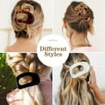 thumbnail image 4 of 4 PCS Flat Hair Clips, Round Lay Down Hair Claw Clips for Women Girls, French Strong Hold Hair Barrettes for Thick Thin Hair,Comfortable Curved Flat Clips for Lying,Driving and More (Leopard), 4 of 8