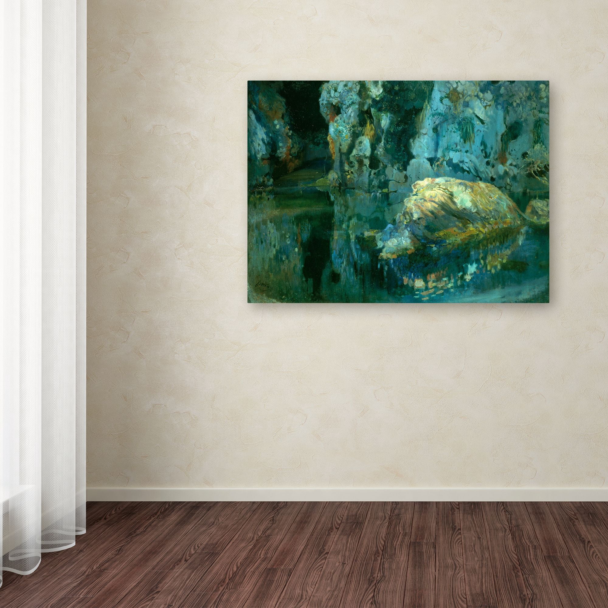 The Rock In The Pond' Canvas Art by Joaquim Mir