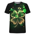 thumbnail image 6 of DailyTrove Women's Green Ombre Shamrock All-Over Print Crew Neck Short-Sleeve T-Shirt - Stylish St. Patrick's Day Vacation Wear, 6 of 6