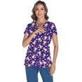 thumbnail image 3 of Scrub Tops LOMON con cuello en V y estampado de dibujos animados de animales con 3 bolsillos, 3 of 6