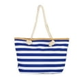 thumbnail image 5 of Muka Extra Large Stripe Canvas Beach Bag with Cotton Rope Handles, 5 of 8