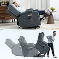 thumbnail image 2 of Aukfa Power Lift Recliner Chair with Massage and Heat for Elderly Adults, USB Charge Ports, 2 Cup Holders, Chenille, Blue Gray, 2 of 10