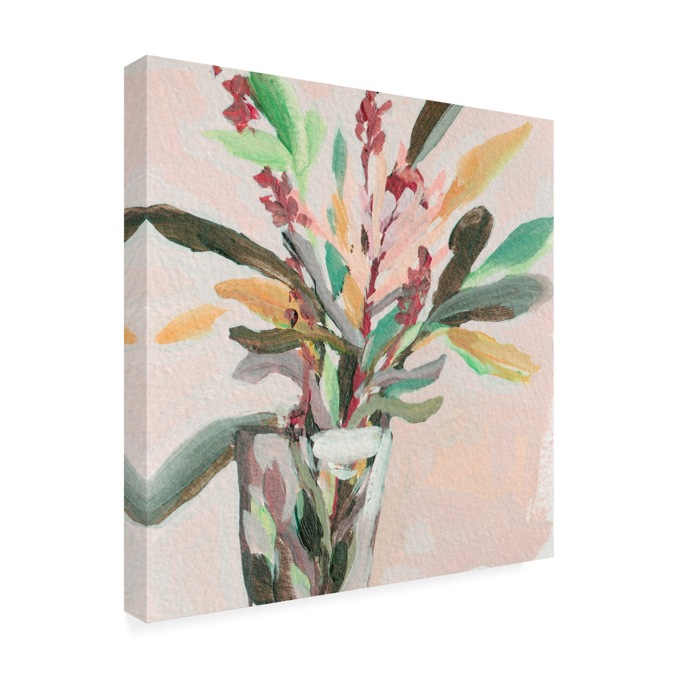 Canvas Wall Art - Melissa Wang 'Glass Bouquet I' Wall Art for Living Room, Bedroom, or Office Décor by Trademark Fine Art - 14 x 14 Inches