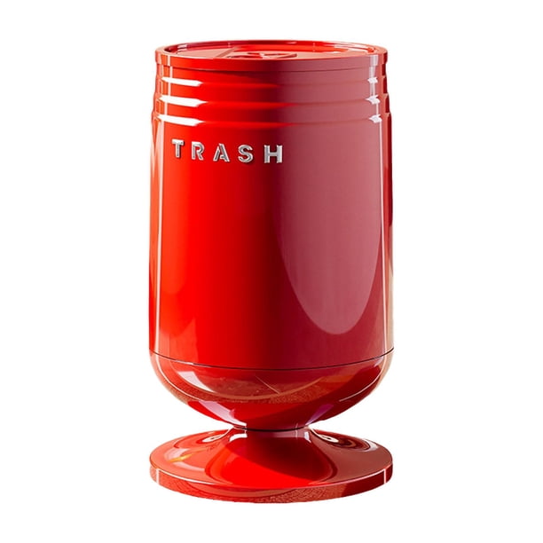 Cubo de basura con tapa, multiusos, para el hogar, para dormitorio Rojo