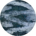 thumbnail image 1 of Ahgly Company Indoor Round Abstract Columbia Blue Abstract Area Rugs, 3' Round, 1 of 6
