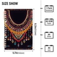 thumbnail image 3 of Geometric Ethnic Oriental Necklace Ring Binder Notebook Journey Note Diary College Ruled Spiral Notebook Study Loose Leaf Paper A5 60 Pages, 3 of 8