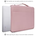 thumbnail image 4 of Mosiso Laptop Sleeve Briefcase for 2018-2020 MacBook Air 13 inch A2179 A1932, 13 inch MacBook Pro A2289 A2159 A1989 A1706 A1708, Polyester Notebook Bag Case with Trolley Belt, Pink, 4 of 7