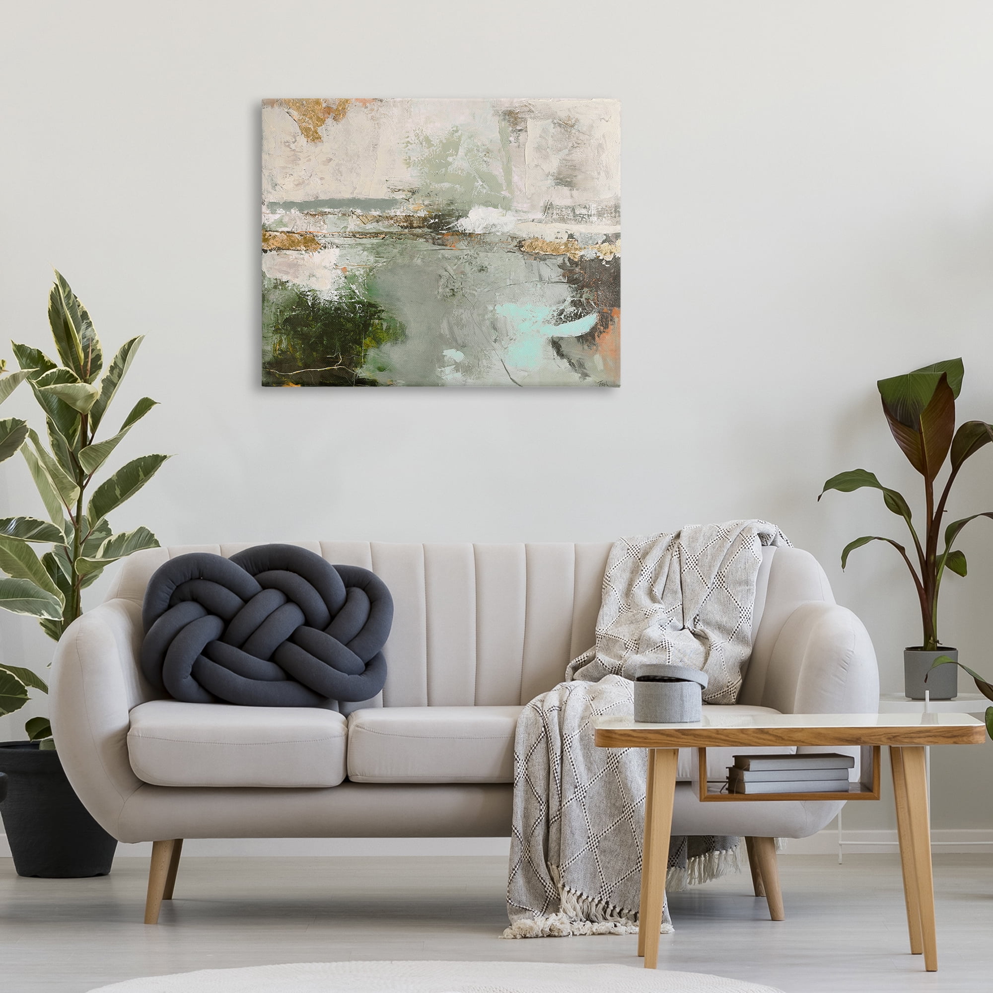 Stupell Industries Abstract Seascape Landscape Abstract Painting Wrapped Canvas Art Print Wall Art, 40 x 30