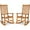 Teak, variant on Giantex Set of 2 Wooden Rocking Chair, Slatted High Back Wood Rocker, White